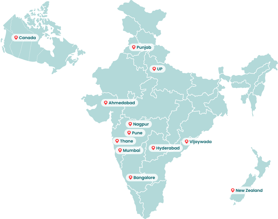 India map showing our presence