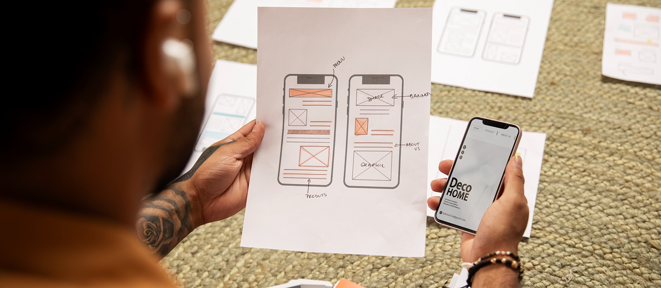 Mobile app design workspace